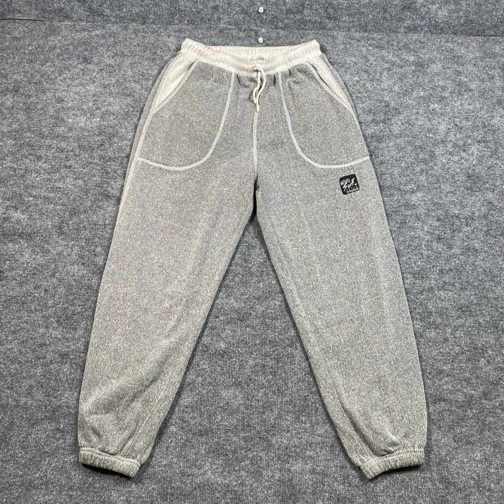 Surf Style Mens Gray Marl Jogger Sweatpants Contrast Stitching Drawstring L